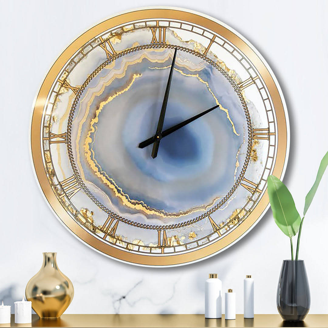 c6e14c166232b68edeba2a3b2e63e5f1a98f5b0a7364b46d39012928f08944c8.jpg Water Agate Fashion Wall Clock East Urban Home Size: Medium - Image 1