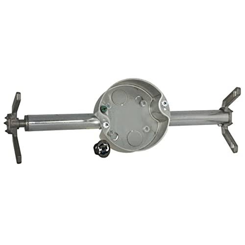 c7140a4f0989edd429ba3132812d9ce46d35f09f5877ae7e687628c6c7d49ba6.jpg Hubbell Raco 936 4 in. Round Retro-Brace Ceiling Fan-Rated Support 4 in Gray - Image 1