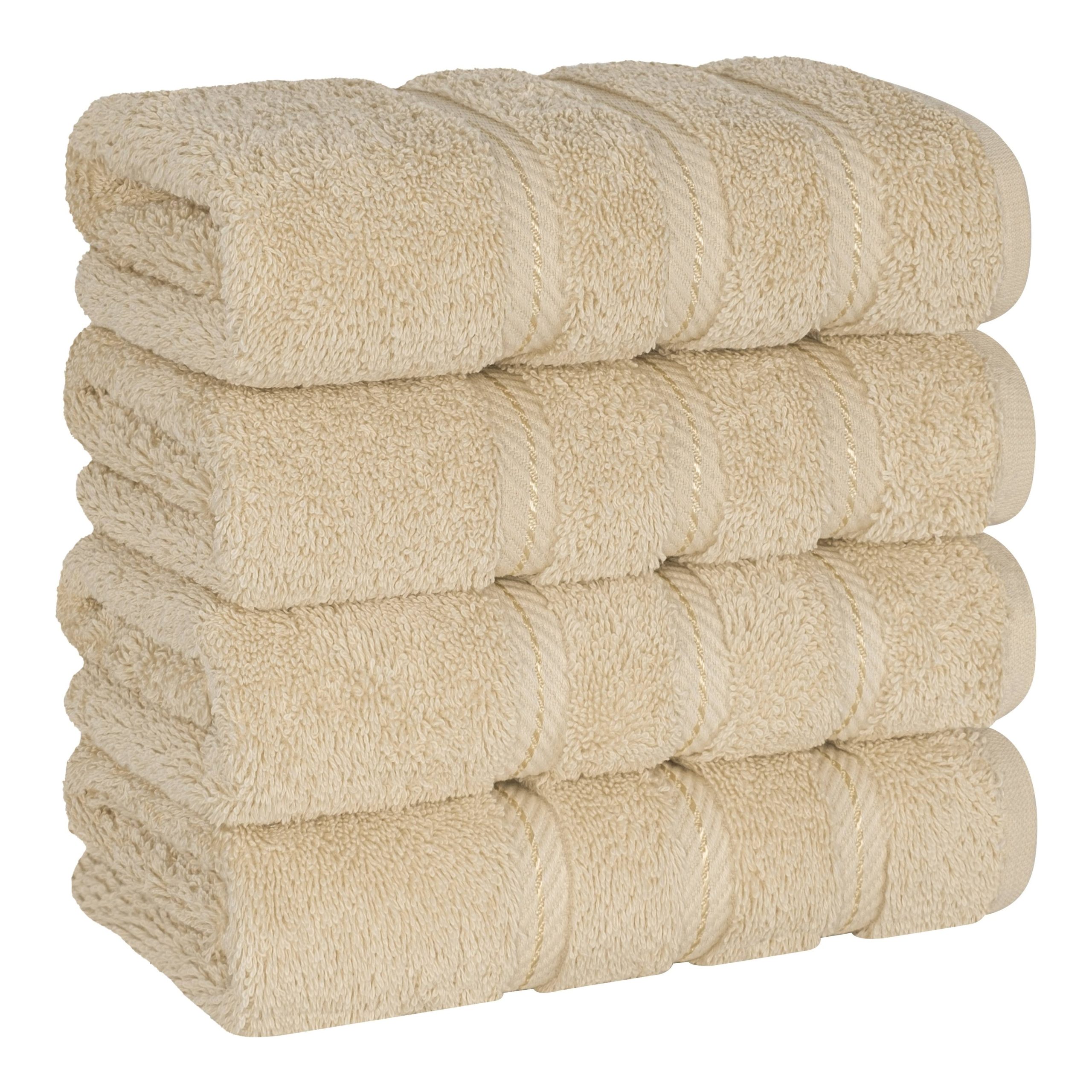 c7202193f94c9afa9fa76b395f030dcc3ad7b449f4b9fe5605641eb9f6c43046.jpg American Soft Linen 4 Piece 100% Turkish Cotton Hand Towel Set - Sand Taupe - Image 1