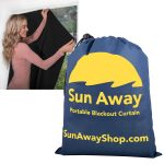 Sun Away Portable Blackout Curtain with Window Suction Cups 66 Long x