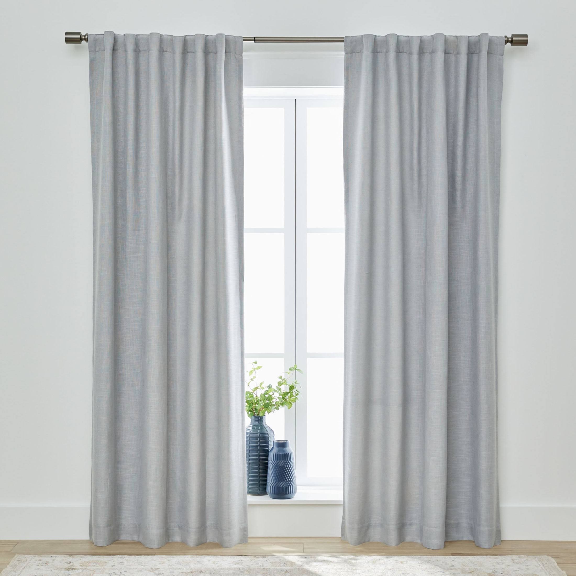 c722e59828896fb7ca91415845d22612f4052341b7e6a4db2a6851352d910129.jpg Better Homes & Gardens Blackout Linen Blend Curtain Rod Pocket Back Tab Panel, 50 inch x 84 inch, Dark Cilantro - Image 1