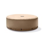 Intex Energy Efficient Cover for 4-Person Round Portable Inflatable Hot Tub Spa, Beige