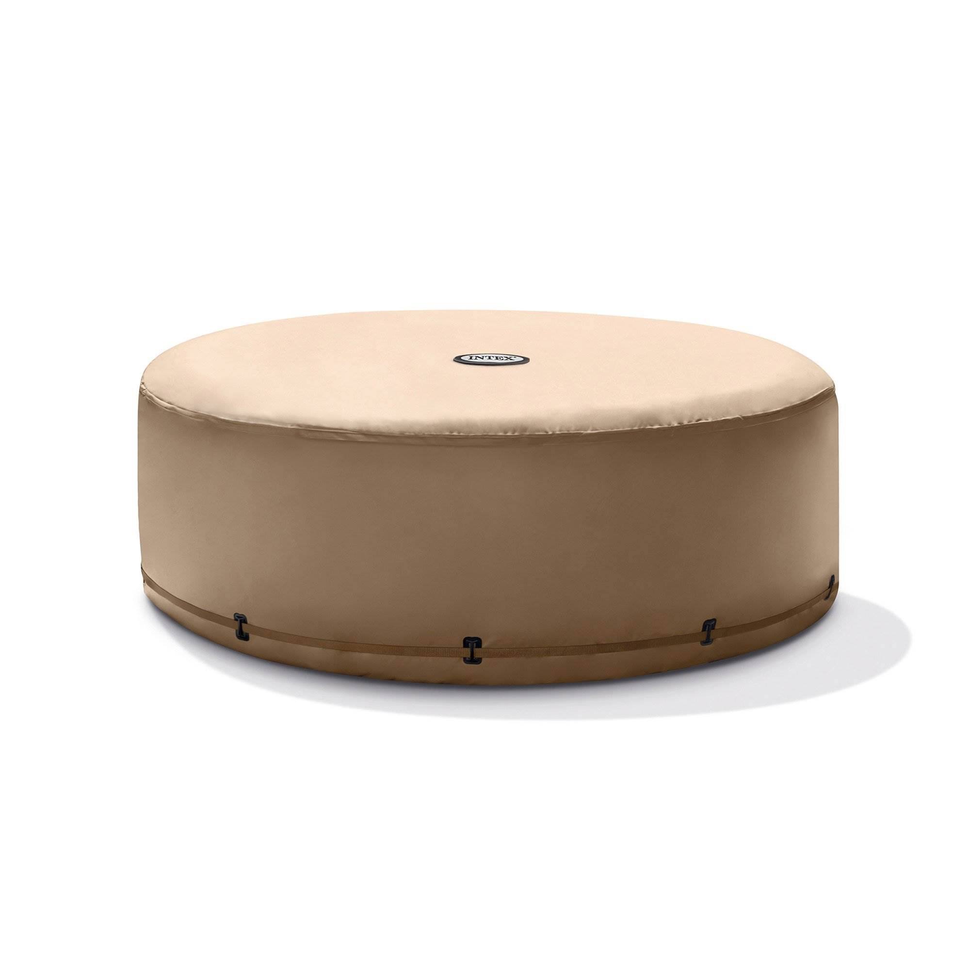 c72b612867aa4f92b18d86fd9b723d032cb2e60baa613a85ff76dd04e081d11f.jpg Intex Energy Efficient Cover for 4-Person Round Portable Inflatable Hot Tub Spa, Beige - Image 1
