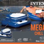 Intex Inflatable Mega Chill II 72-Can Beverage Cooler Float with Lid, White