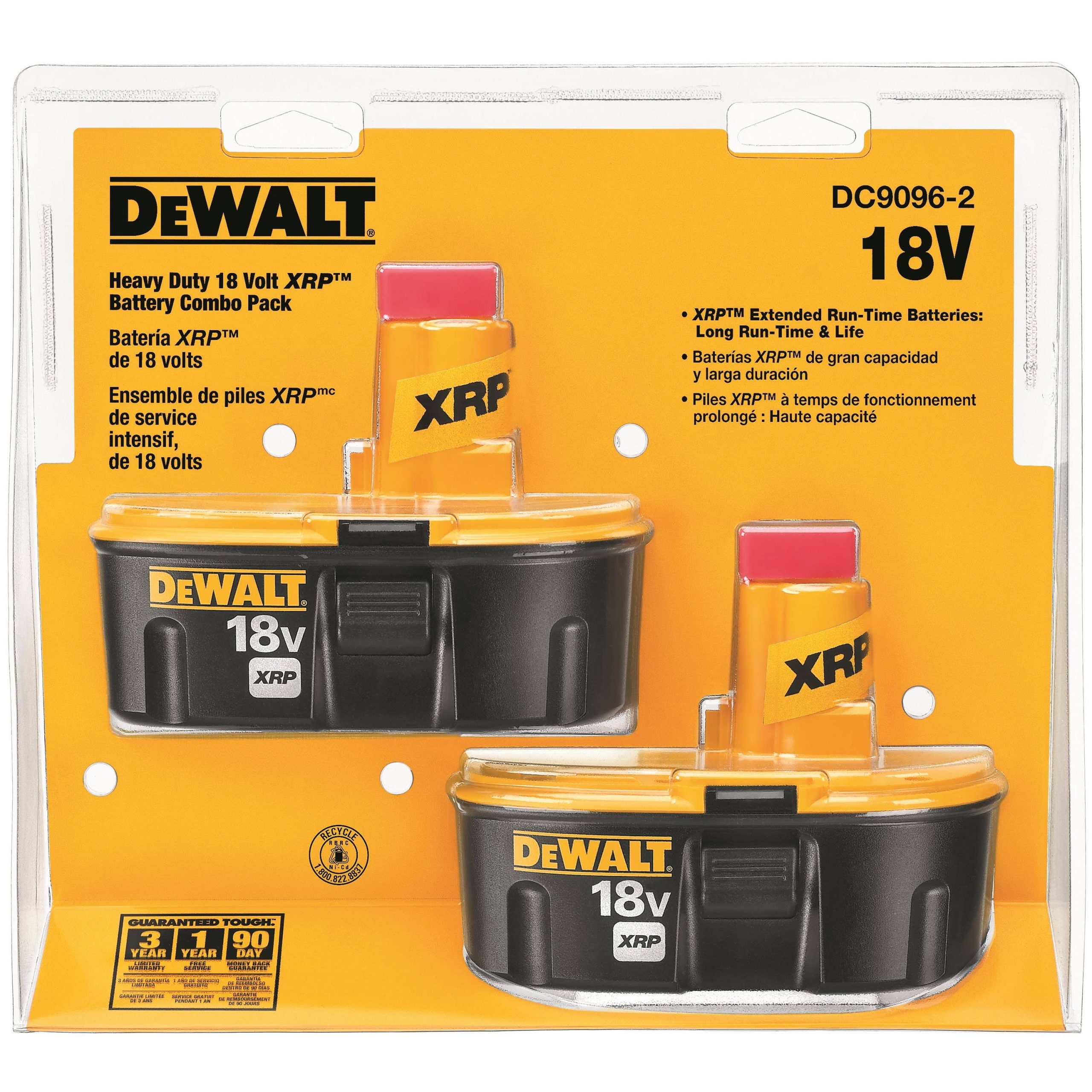 c751d03cdc34045883beec33deb8f26e251dc2daed34bf81dbb227c35cd2d750.jpg DEWALT 18-Volt xRP NiCd Extended Runtime Pack 2.4 Ah Battery (2-Pack)-Instock - Image 1