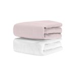 Newton Baby 2-Pack Organic Cotton Breathable Crib Sheets in Sunrise Pink/Solid White