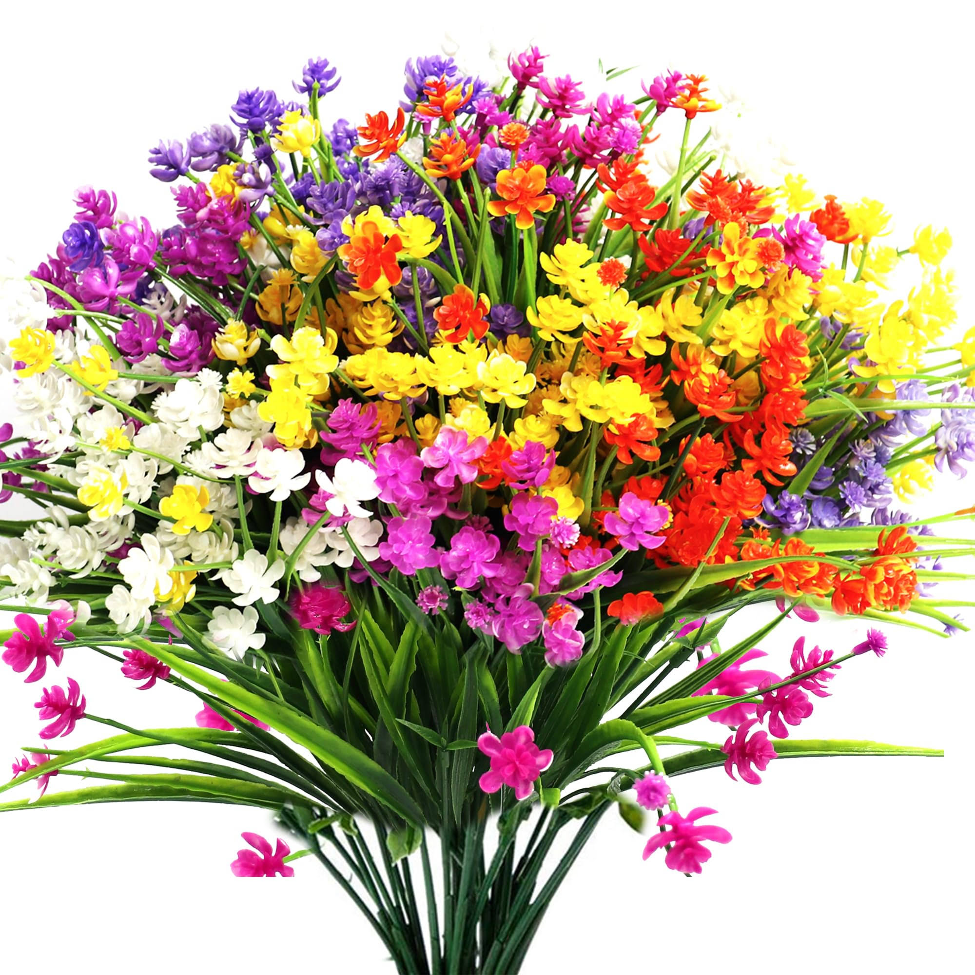 c7581ef8b4492c45cb37d491c0416e3e20772626a72dc97e80a7f348a7dfab3c.jpg 20 Bundles Artificial Flowers Grasses Fake Plants for Outdoors, UV Resistant Faux Greenery Shrubs for Garden Outdoor Window Box Porch Farmhouse - Image 1