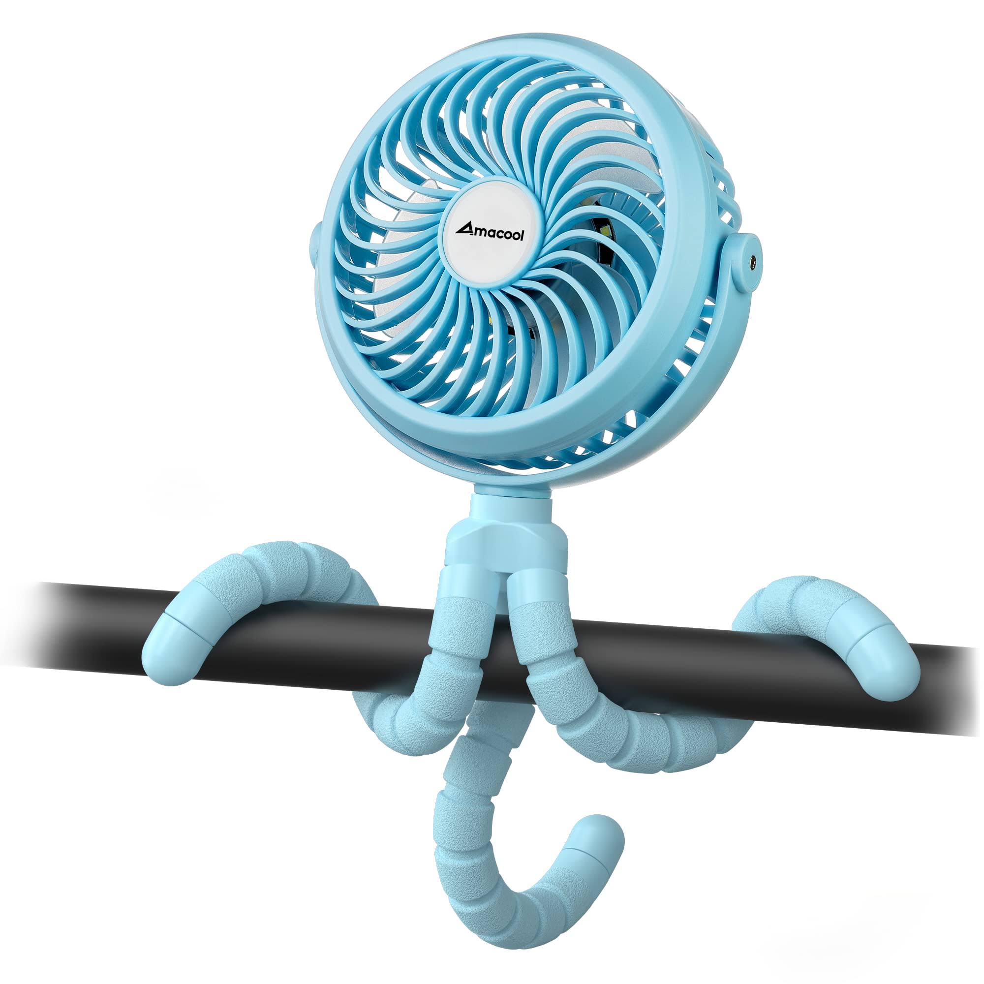 c7616942fa9e9566437a6d9c8c6b2baf85f806e361a0c302220a18be0e8f53f7.jpg AMACOOL Battery Operated Stroller Fan Flexible Tripod Clip on Fan with 3 Speeds and Rotatable Handheld Personal Fan for Car Seat Crib Bike Treadmill - Image 1