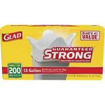 Glad Tall Kitchen Quick Tie Bags, 13 Gallon - 200 count box