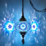 Turkish Moroccan Mosaic Swag Plug in Pendant Ceiling Hanging Light