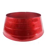 27 inch Red Iron Christmas Tree Collar by Ashland-Christmas Decorations, Size: 27" x 22" x 10"
