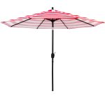 Sunnyglade 9' Patio Umbrella Outdoor Table Umbrella with 8 Sturdy Ribs (Red and White)