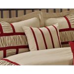 Rowley Microfiber 7 Piece Comforter Set Lark Manor Size: King Comforter + 6 Additional Pieces, Color: Taupe/Burgundy