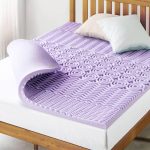 Mellow 2 in. 5-Zone Memory Foam Mattress Topper with Lavender Infusion, Twin, Purple