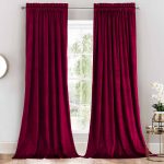 Heavyweight Velvet Curtain Rod Pocket Panels (Set of 2) 63" / Burgundy by Royal Tradition