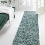 Comfort Solid Shag 60cm x 245cm Runner Blue Area Rug