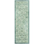 Maples Rugs India Medallion Spa Green Indoor Hallway Runner Rug, 1'8"x 5'