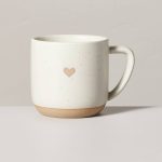 12oz Stoneware Heart Mug Cream/Clay - Hearth & Hand with Magnolia