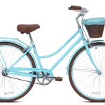 Kent Bicycles 700C Providence Adult Female Cruiser Bike, Light Blue and Brown