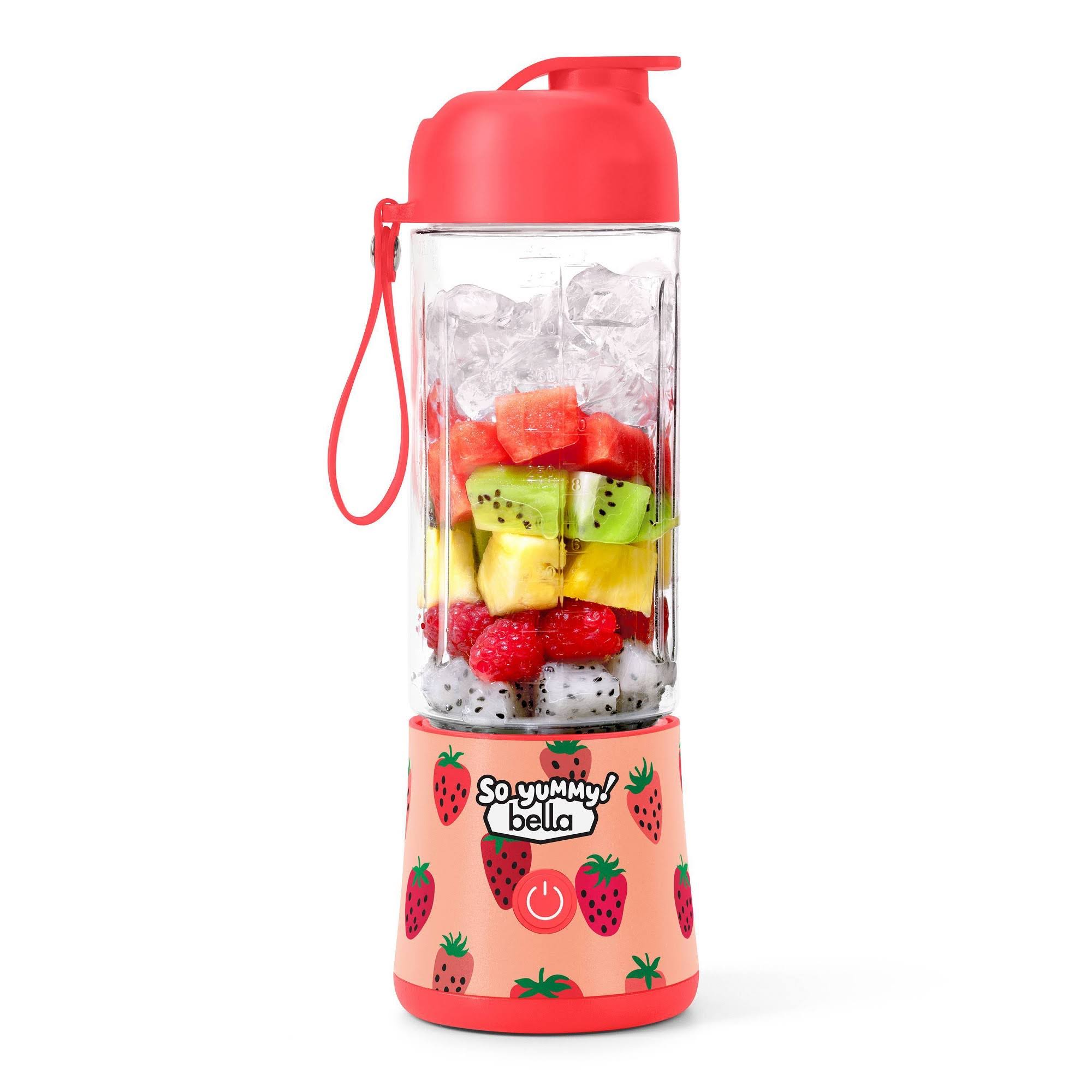c84302a032b5a95341d64313e9e6a4a6d12269ee786297d9aac67938821c7296.jpg So Yummy by Bella Portable To-Go Blender - Strawberry Pattern - Image 1