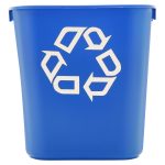 Rubbermaid Commercial 12.9lPlastic Small Deskside Recycling Container- Blue