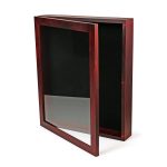 Foreverframes - 12x15x2 Shadow Box Display Case | Magnetically Opens and Closes Like A Door - Real Wood Strong Glass Linen Background | Cherry Red | F