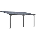 AECOJOY 16'x10' Adjustable Height Wall Mounted Outdoor Gazebos Pergola
