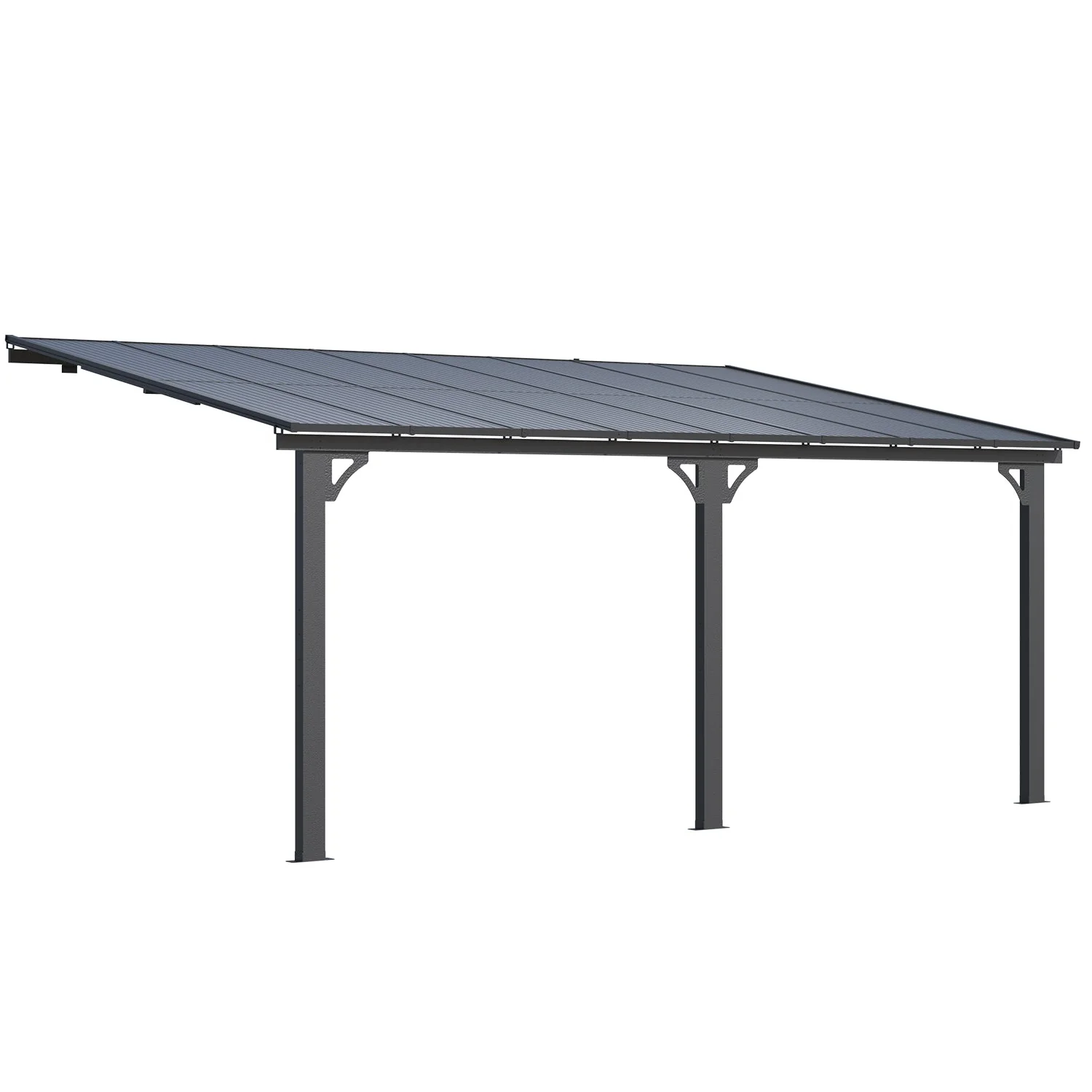 c8b4a84f56133214a9d6f0b3b4bb40ae54d5eec96c9420267cdc67367b5b1c9d.webp AECOJOY 16'x10' Adjustable Height Wall Mounted Outdoor Gazebos Pergola - Image 1
