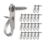 GEZIDEA Light Hanger Hooks,Screw Hooks for Hanging Christmas Light,Light Wire and LED Fairy LED Light Clips,Stainless Steel,40 Pack