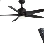 Hampton Bay 99919 Mena 54 in. White Color Changing Integrated LED Indoor/Outdoor Matte Black Ceiling Fan with Light Kit and Remote Control