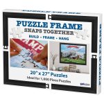 Funwares 20 x 27 Puzzle Frame, Easy to Hang, Contemporary Matte Black, Easy to View Puzzle with No Glass or Plastic Cover Tha