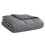 L'AGRATY Soft Thick Weighted Blanket (Dark Grey,60"x80"-20lbs) Queen Size Cooling BreathableMicrofiber Material with Glass Beads Big/Heavy Blanket for