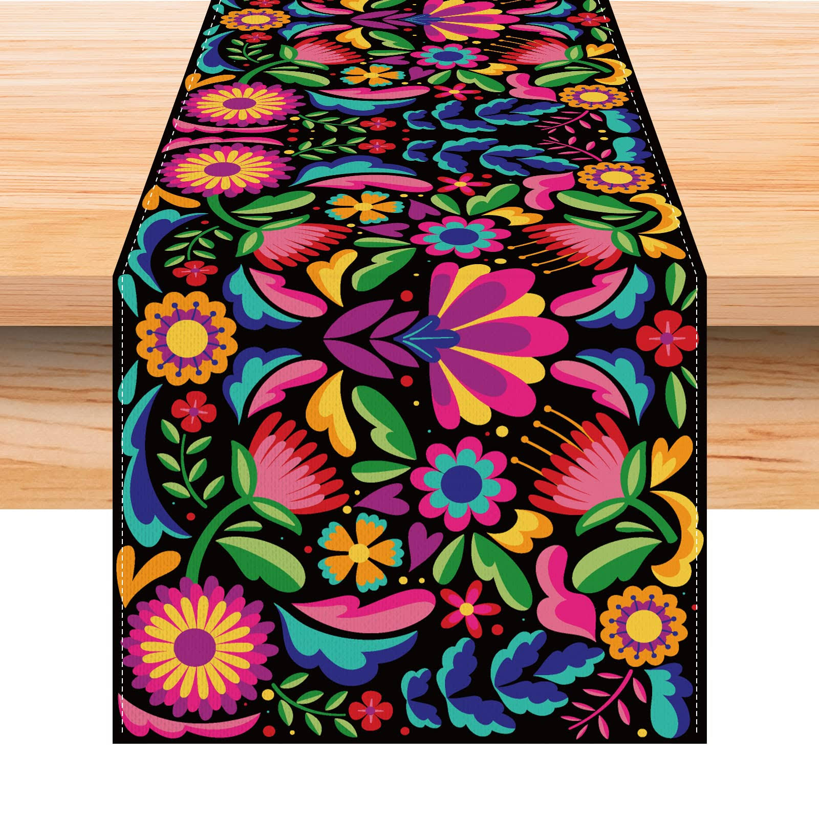 c8fe5cf2397a3d96ba65dfe7052f2152a967a54b062e8681033583806ef1cfab.jpg Jiudungs Linen Cinco de Mayo Table Runner 72 Inches Long Mexican Themed Party Decor for Table Cinco de Mayo Party Decoration and Supplies for Home - Image 1
