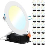 Sunco Lighting DL_SL6-14W-27K_5K-24PK 24 Pack 6 inch LED Recessed Ceiling Lights