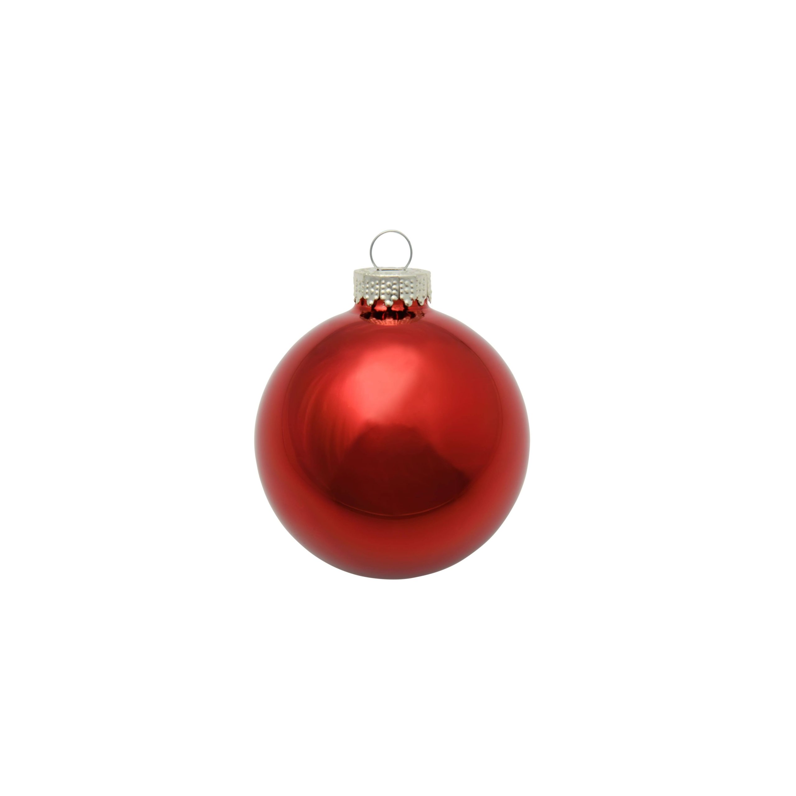 c91386c2e6137bed9f63e59de7855946a73fe66d09259de2da38dd87ec80fe36.jpg Whitehurst 3.25 in. Red Shiny Glass Christmas Ornaments (8-Pack) - Image 1