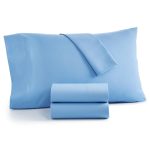 Home Design Easy Care Solid Microfiber 3-Pc. Sheet Set, Twin XL, Created for Macy's - Blue Throne