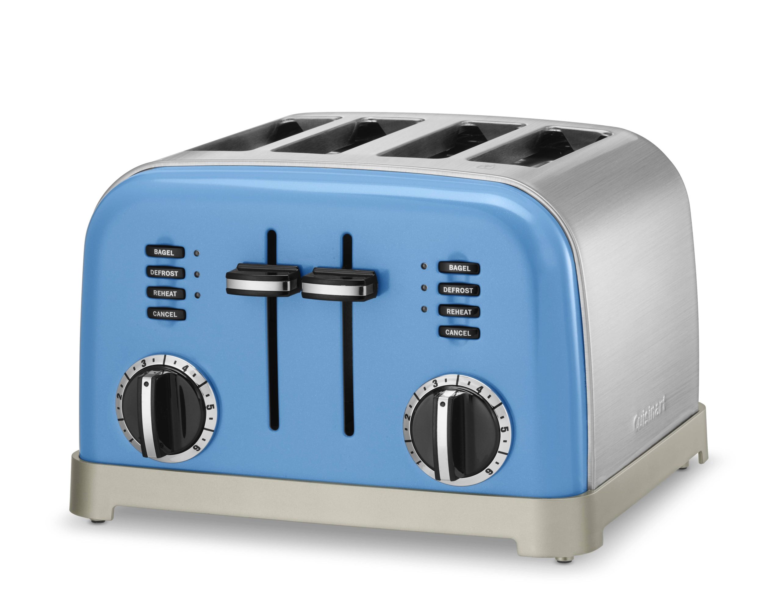 c93392041bbc47237bfb1b60e390743def98eb4f58523b8dbc9c0d242b2eb6f0.jpg Cuisinart CPT-180RSB 4-Slice Metal Classic Toaster, Blue - Image 1