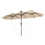 Tangkula 13 Ft Double-Sided Extra Large Outdoor Market Table Umbrella with 108 Multi-Colored Flowing LED Lights
