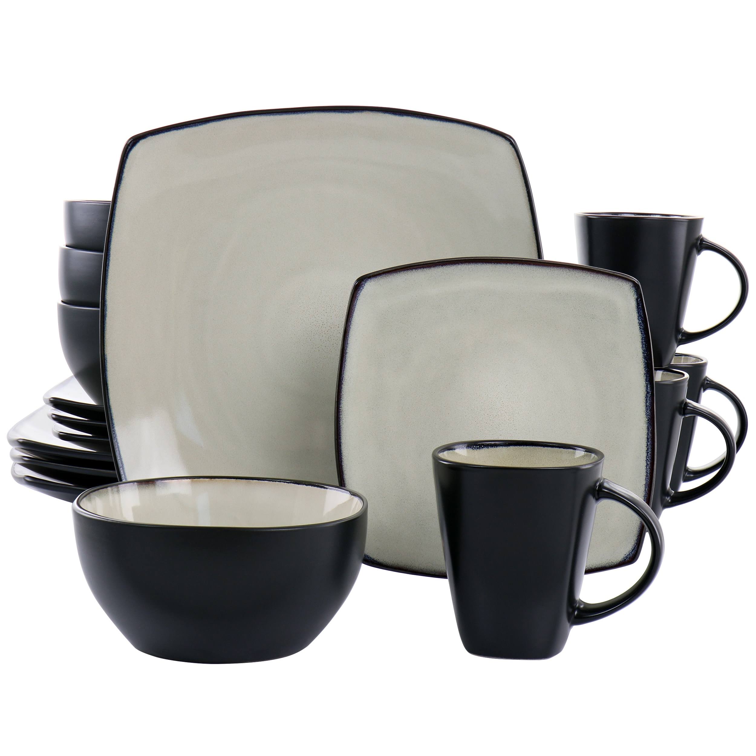 c958822deb93b2bc534d3548ca5a84c6b2567d5822b2b05f48dcd25adb4bc004-1.jpg Gibson Elite Soho Lounge 16 Piece Square Stoneware Dinnerware Set in Sand - Image 1