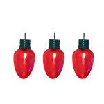 Holiday Time Giant Red LED Christmas Bulb, 14-Inches, Set of 3