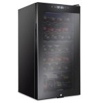 Ivation 28 Bottle Wine Cooler Fridge, Dual Zone Refrigerator with Lock