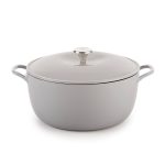 The Cellar Enameled Cast Iron 8-Qt. Round Dutch Oven, Created for Macy's - Grey