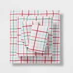 King Christmas Flannel Sheet Set Grid Print - Wondershop