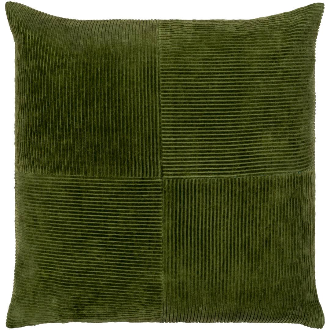 c9bf2b98097a06c17e3c9c12562c83a3046bdfc0a5b0134d25d015cac459af92.jpg Marissa Quarters Pillow Cover Throw Color: Olive, Size: 18" x 18" - Image 1