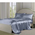 Charmeuse Satin Bed Sheet Set - King - Silver