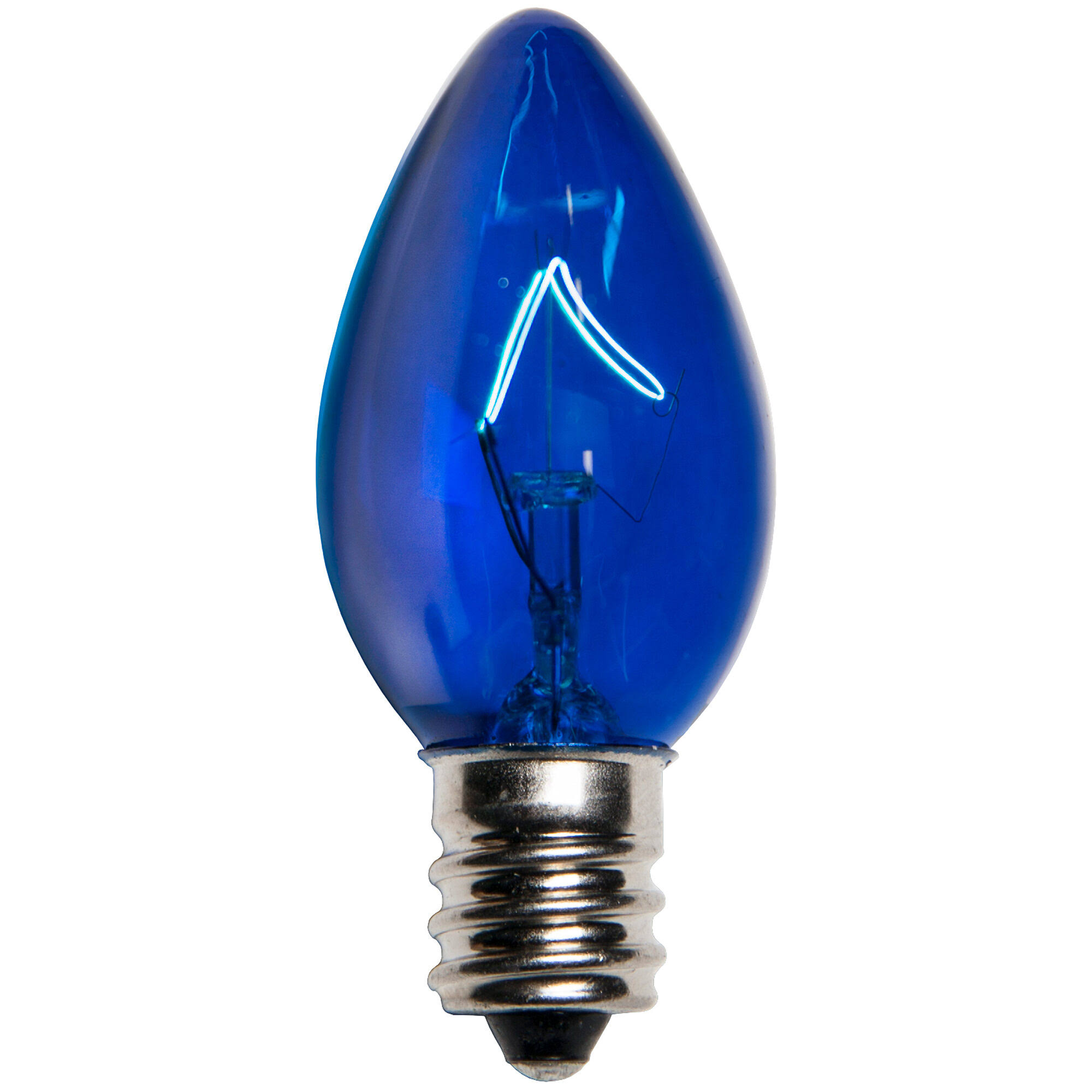 c9e2a8c4ac3d0e278d1fed13355e58258479bf39ce28363b76fe642615a5813e.jpg Kringle Traditions C7 Triple Dipped Transparent Bulb Color: Blue - Image 1