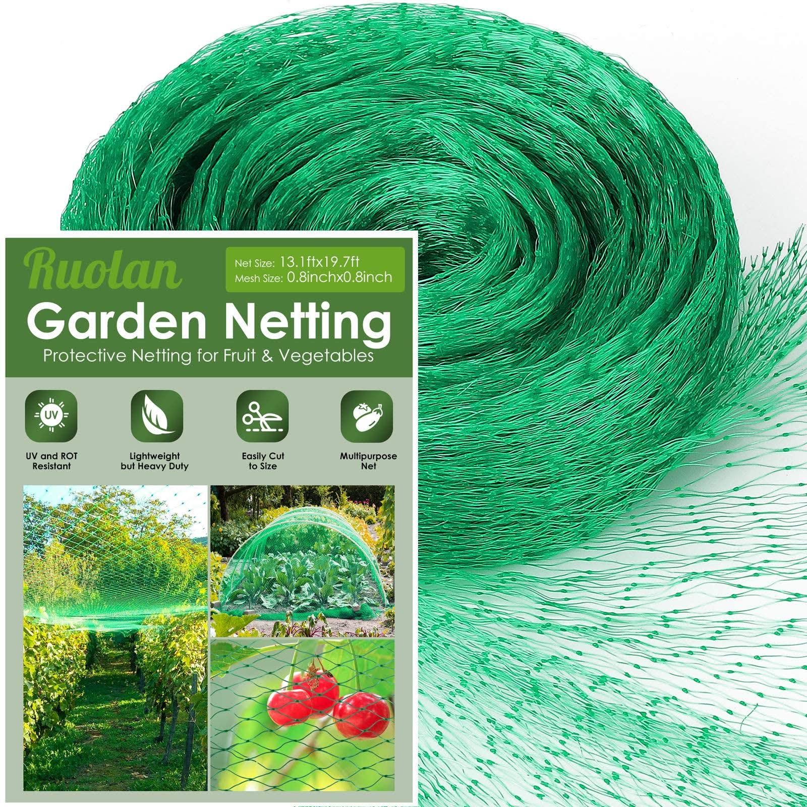 c9f98217df665f5fd6e55fe94d2e6451ac167aa3d27e2d8d72639656550cda7d.jpg Ruolan Bird Netting for Garden Protect Vegetable Plants and Fruit Trees,Plastic Trellis Netting for Birds, Deer,Squirrels and Other Animals - Image 1