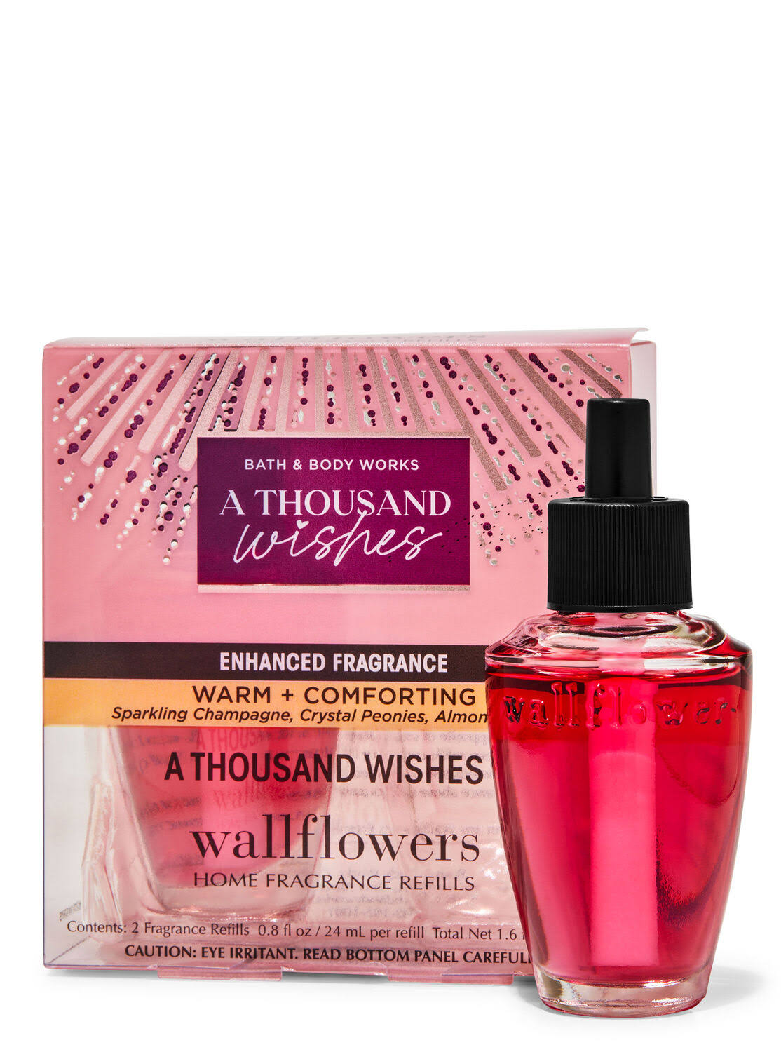 ca106d3887384ad3311496508d3cc94b9f82b5818449ce71bc39ce619b28afd9.jpg Bath & Body Works A Thousand Wishes Wallflowers Fragrance Refills, 2-Pack - Image 1