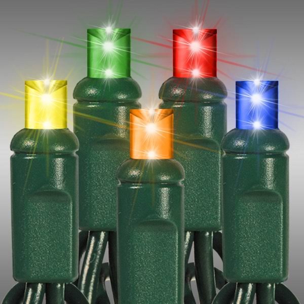 ca27eef491f811f5c3fc10985ad5cd30450dd02d7112da99b7a54be664c61ea2.jpg 26 ft. Stringer - (50) Wide Angle LEDs - Multi-Color - 6 in. Spacing - Commercial Duty - Green Wire - 40 Set Connection - Image 1