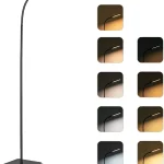 TECKIN Floor Lamp, Dimmable Black Lamp with 5 Color& 4 Brightness and Adjustable Gooseneck